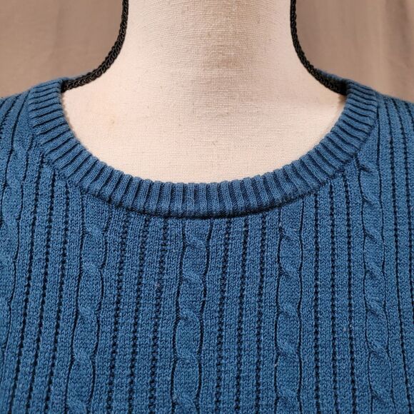 Basic editions size large blue long sleeve knit sweatshirt - Picture 2 of 4